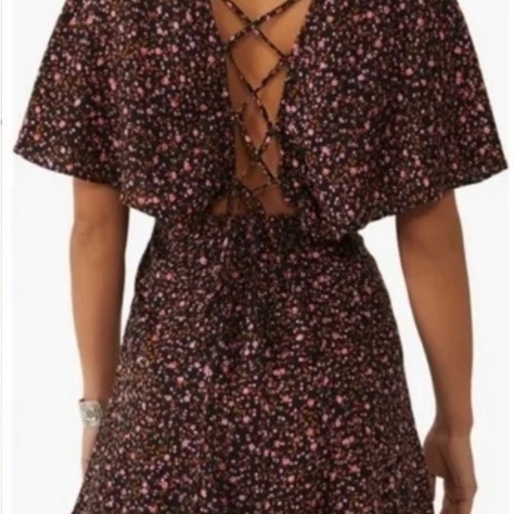Free People Florence Tie Back Mini Dress - Size M - Picture 2 of 10